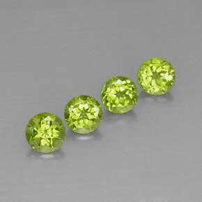 Gemas de peridoto verde natural de  ct, corte redondo, VVS-VS