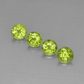 Gemas de peridoto verde natural de  ct, corte redondo, VVS-VS