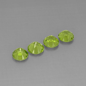 Gemas de peridoto verde natural de  ct, corte redondo, VVS-VS