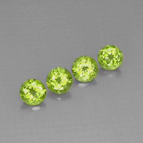 Gemas de peridoto verde natural de  ct, corte redondo, VVS-VS