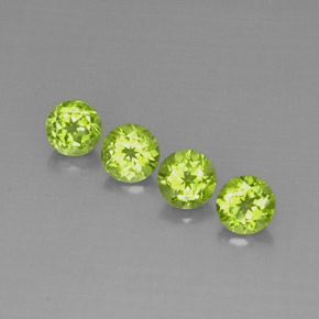 Gemas de peridoto verde natural de  ct, corte redondo, VVS-VS