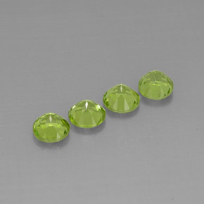 Gemas de peridoto verde natural de  ct, corte redondo, VVS-VS