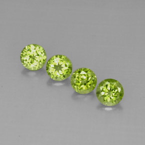 Gemas de peridoto verde natural de  ct, corte redondo, VVS-VS
