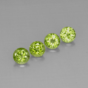 Gemas de peridoto verde natural de  ct, corte redondo, VVS-VS