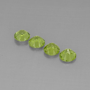 Gemas de peridoto verde natural de  ct, corte redondo, VVS-VS