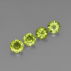 Gemas de peridoto verde natural de  ct, corte redondo, VVS-VS