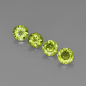 Gemas de peridoto verde natural de  ct, corte redondo, VVS-VS