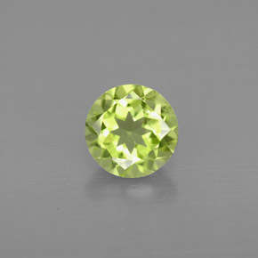 Peridoto verde natural de 0,92 ct, corte redondo, VS