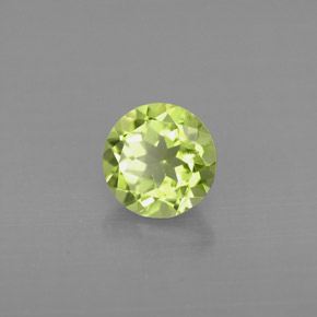 Peridoto verde natural de 0,92 ct, corte redondo, VS