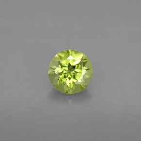 Peridoto verde natural de 0,84 ct, corte redondo, VS