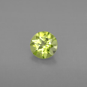 Peridoto verde natural de 0,84 ct, corte redondo, VS