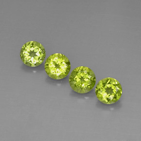 Gemas de peridoto verde natural de  ct, corte redondo, VVS-VS