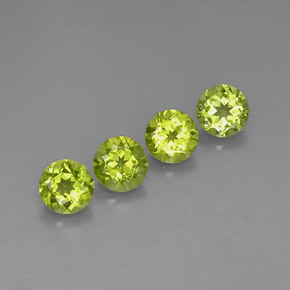 Gemas de peridoto verde natural de  ct, corte redondo, VVS-VS