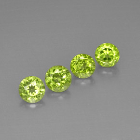 Gemas de peridoto verde natural de  ct, corte redondo, VVS-VS