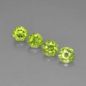Gemas de peridoto verde natural de  ct, corte redondo, VVS-VS