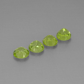 Gemas de peridoto verde natural de  ct, corte redondo, VVS-VS