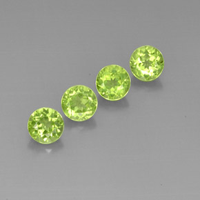 Gemas de peridoto verde natural de  ct, corte redondo, VVS-VS