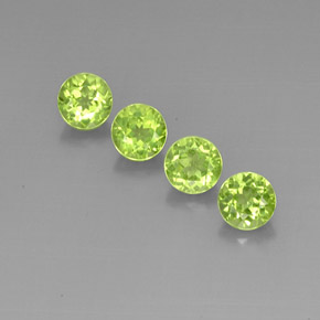 Gemas de peridoto verde natural de  ct, corte redondo, VVS-VS
