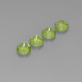 Gemas de peridoto verde natural de  ct, corte redondo, VVS-VS