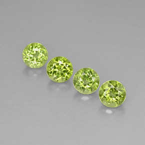 Gemas de peridoto verde natural de  ct, corte redondo, VVS-VS