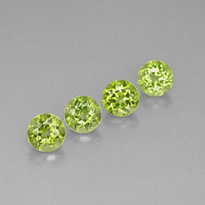 Gemas de peridoto verde natural de  ct, corte redondo, VVS-VS