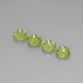 Gemas de peridoto verde natural de  ct, corte redondo, VVS-VS
