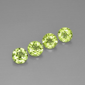 Gemas de peridoto verde natural de  ct, corte redondo, VVS-VS