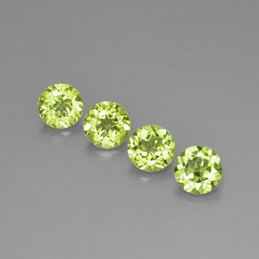 Gemas de peridoto verde natural de  ct, corte redondo, VVS-VS
