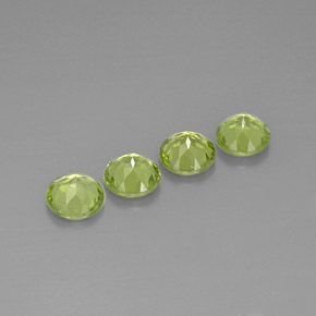 Gemas de peridoto verde natural de  ct, corte redondo, VVS-VS