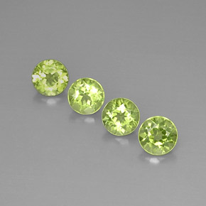 Gemas de peridoto verde natural de  ct, corte redondo, VVS-VS