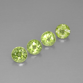 Gemas de peridoto verde natural de  ct, corte redondo, VVS-VS