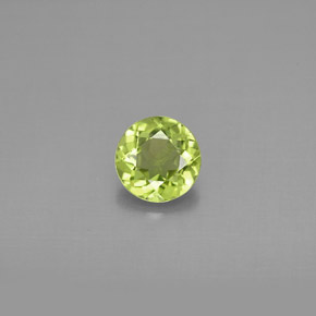 Peridoto verde natural de 0,85 ct, corte redondo, VS