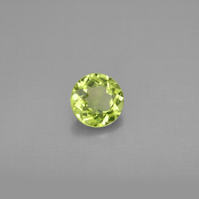 Peridoto verde natural de 0,85 ct, corte redondo, VS