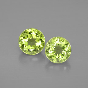 Gemas de peridoto verde natural de  ct, corte redondo, VVS-VS
