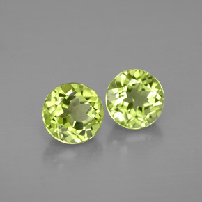 Gemas de peridoto verde natural de  ct, corte redondo, VVS-VS