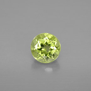 Peridoto verde natural de 0,98 ct, corte redondo, VS