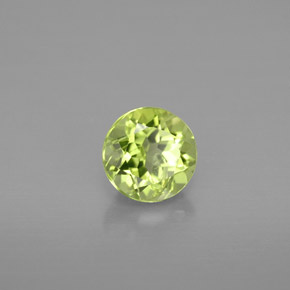 Peridoto verde natural de 0,98 ct, corte redondo, VS