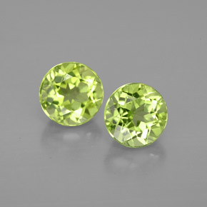 Gemas de peridoto verde natural de  ct, corte redondo, VVS-VS