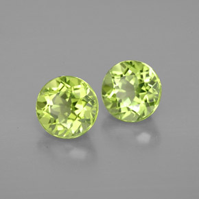Gemas de peridoto verde natural de  ct, corte redondo, VVS-VS