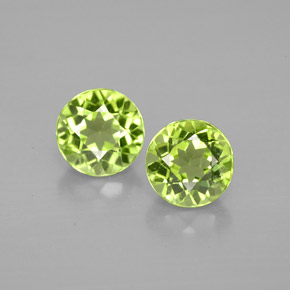Gemas de peridoto verde natural de  ct, corte redondo, VVS-VS