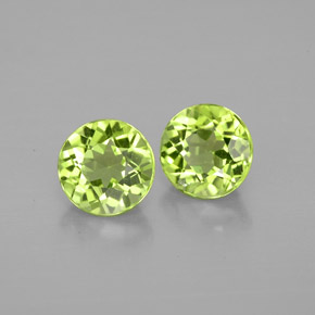 Gemas de peridoto verde natural de  ct, corte redondo, VVS-VS