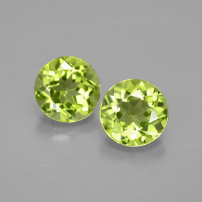 Gemas de peridoto verde natural de  ct, corte redondo, VVS-VS