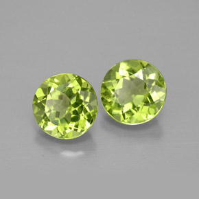 Gemas de peridoto verde natural de  ct, corte redondo, VVS-VS