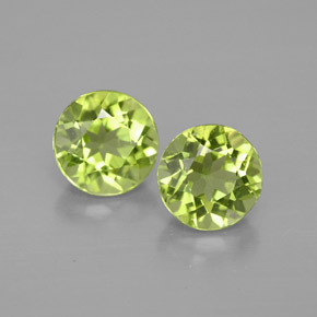 Gemas de peridoto verde natural de  ct, corte redondo, VVS-VS