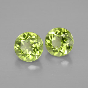 Gemas de peridoto verde natural de  ct, corte redondo, VVS-VS