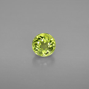 Peridoto verde natural de 0,84 ct, corte redondo, VS