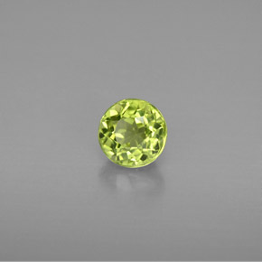 Peridoto verde natural de 0,84 ct, corte redondo, VS