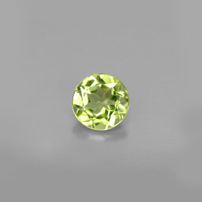 Peridoto verde natural de 0,82 ct, corte redondo, VS