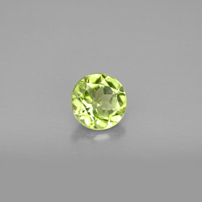 Peridoto verde natural de 0,82 ct, corte redondo, VS