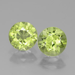 Gemas de peridoto verde natural de  ct, corte redondo, VVS-VS